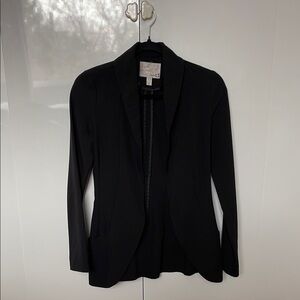 Black Fitted Blazer with Shawl Collar